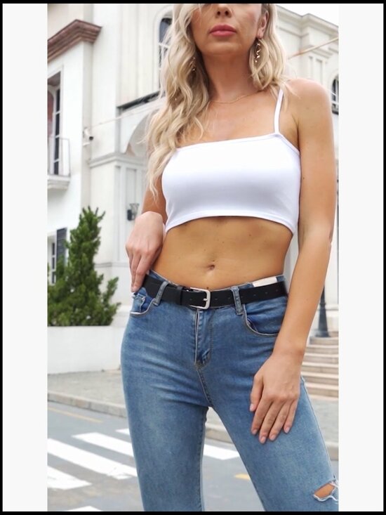 Faux Leather Casual Belt with Silver Buckle for Jeans and Dresses main image 7